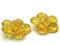 2 35mm Large Orange Flat Faceted Flower Plastic Shank Buttons